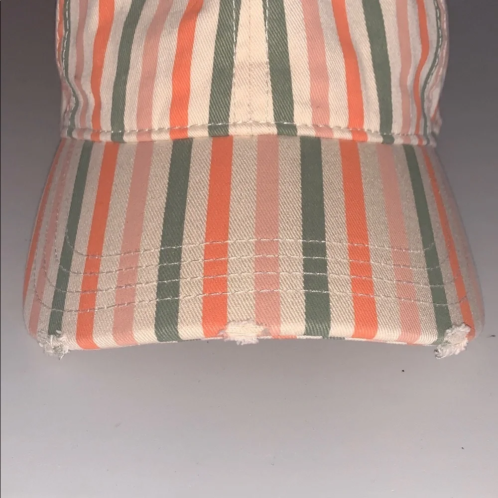 Aerie Funky Striped Distressed Colorful Casual Sporty Ballcap Adjustable OS